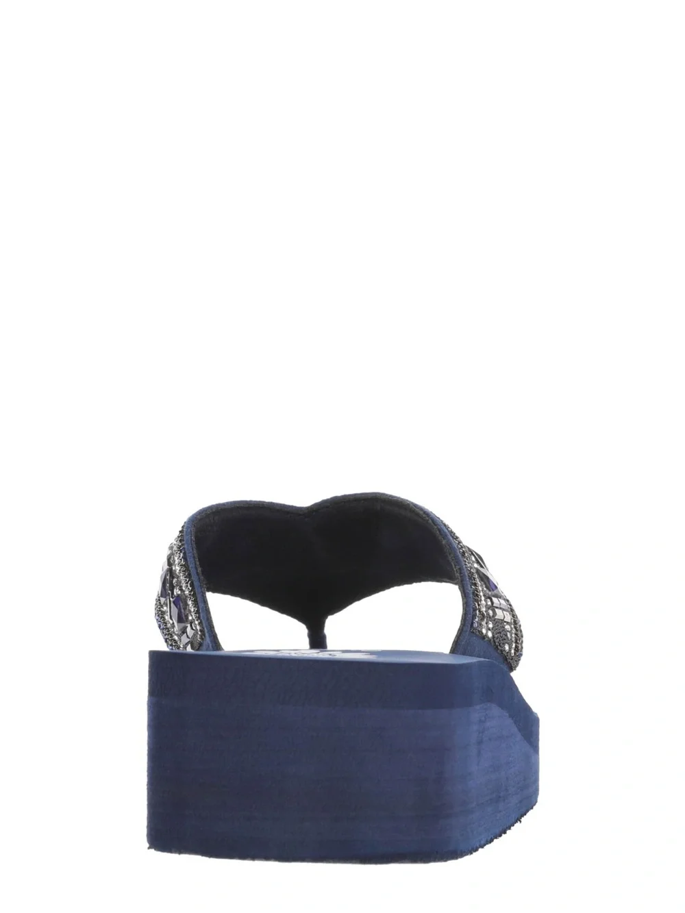 YELLOW BOX SAVERINA NAVY WEDGE SANDALS MEDIUM WIDTH NEW IN BOX - Picture 5 of 7
